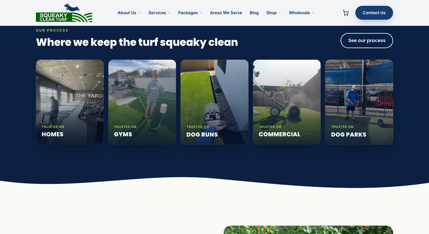 The cache bug before the fix: the Trusted On HOMES tile showing a gym interior image instead of a residential backyard