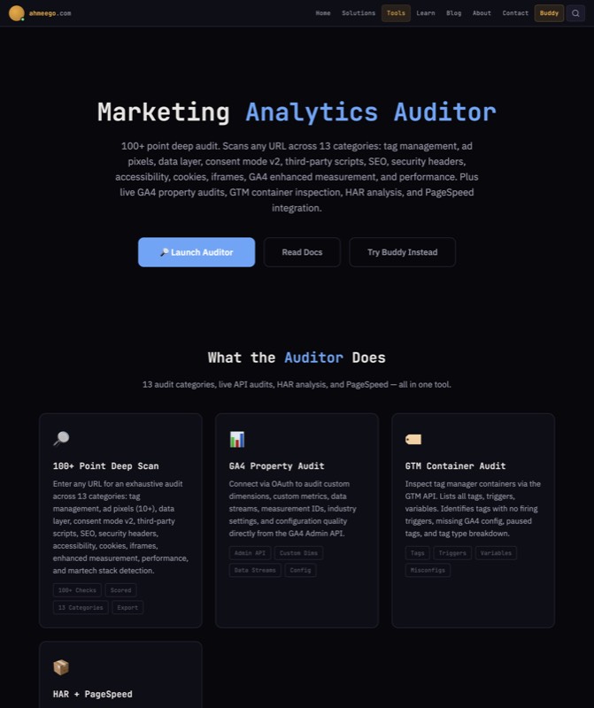 Marketing Analytics Auditor — 100+ point deep audit