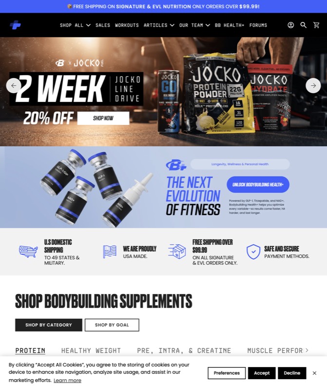 Bodybuilding.com — real SEO work
