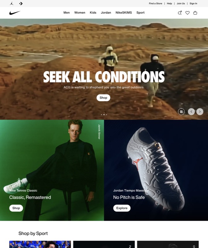 Nike — real Ecommerce work