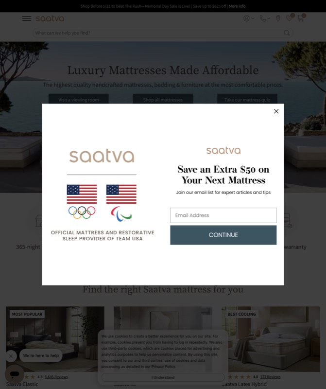 Saatva — real Ecommerce work