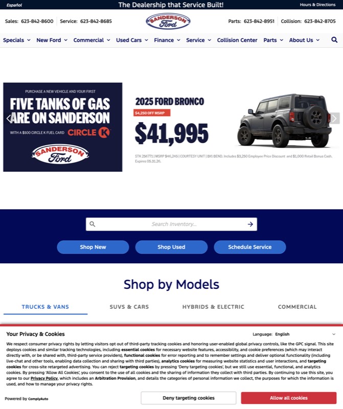 Sanderson Ford — real Local SEO work