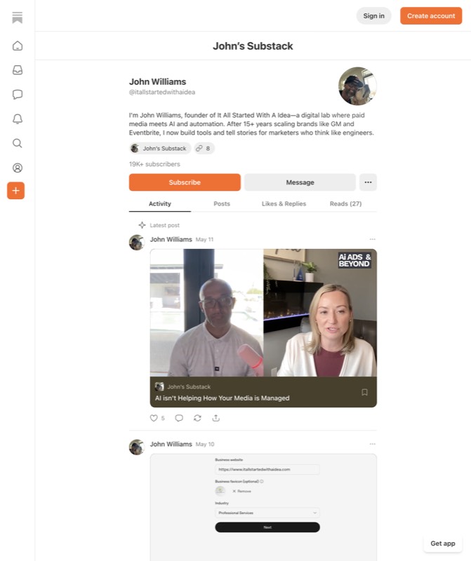 Substack — real Social Media work